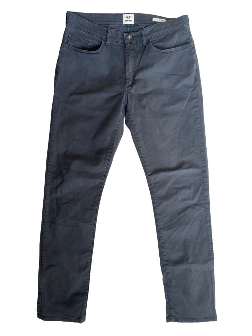Flint and Tinder Pants Mens Size 32 x 32 Slim Fit Dark Grey Stretch Chino